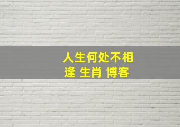 人生何处不相逢 生肖 博客